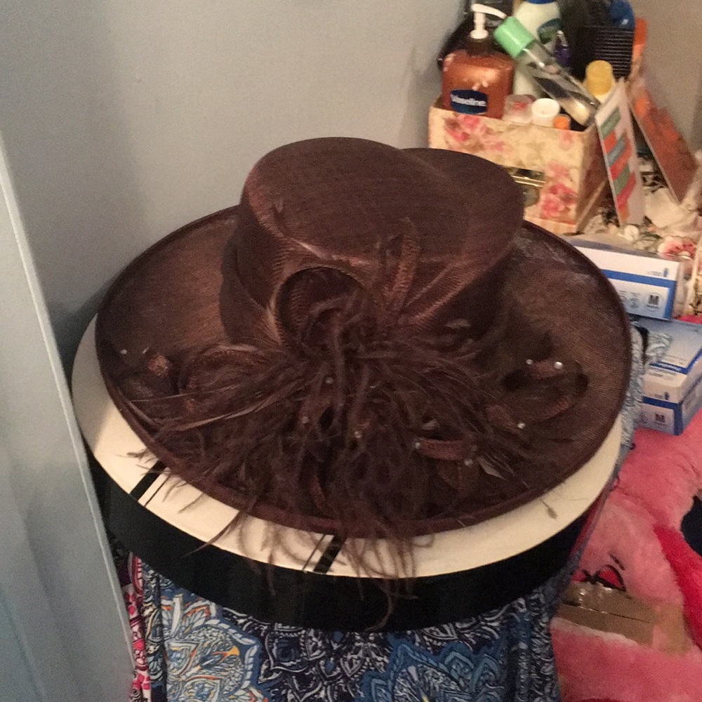 Ladies Brown Church Hat